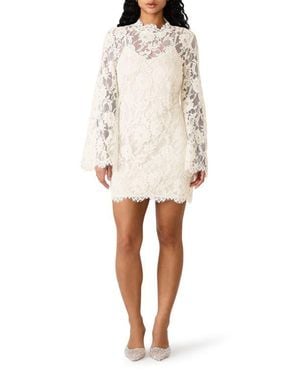 Steve Madden Selinna Lace Long Sleeve Minidress - White