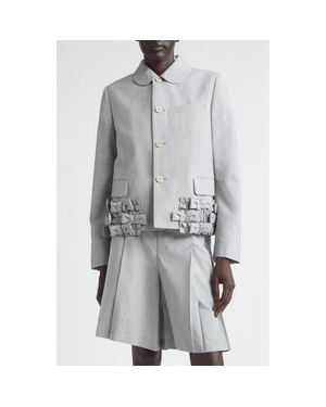 Comme des Garçons Bow Detail Tropical Wool Jacket - Gray