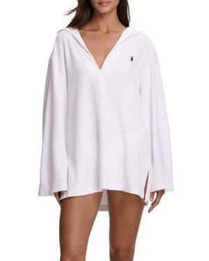 Polo Ralph Lauren Hooded Organic Cotton Terry Cover-Up Tunic - White