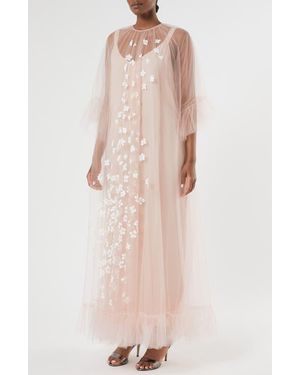 Marina Rinaldi Ecalante Sheer Maxi Dress - Natural