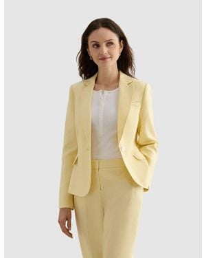 Hobbs Adalee Linen Tailored Blazer - Natural