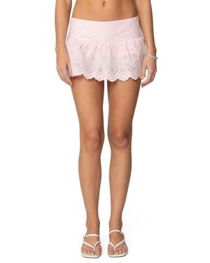 Edikted Emory Eyelet Miniskort - White