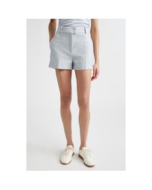 Eleventy Cotton Blend Chambray Shorts - Blue