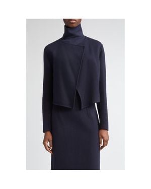 Lafayette 148 New York Foldover Front Double Face Wool & Cashmere Jacket - Blue