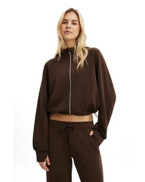 Cotton On Active Ultimate Soft Hooded Jacket - Brown