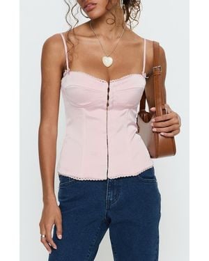 Princess Polly Maralyne Satin Corset Camisole - Pink