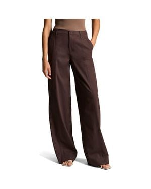 Vince Mid Rise Wide Leg Panel Pants - Brown