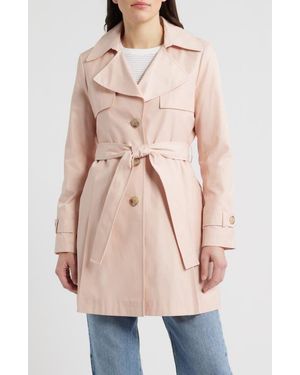 Via Spiga Water Resistant Cotton Blend Trench Coat - Natural
