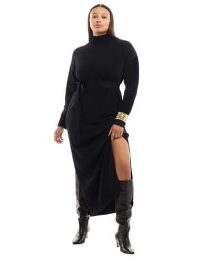 June + Vie Turtleneck Sweater Dress - Black