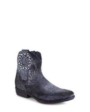 Zigi Edith Velvet Western Boot - Blue
