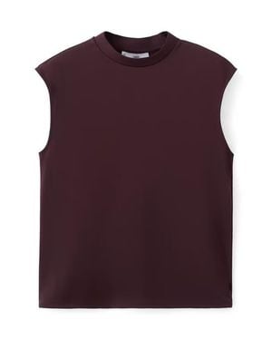 Mango Mock Neck Sleeveless Top - Purple