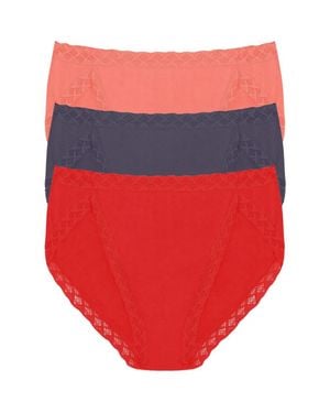 Natori Bliss Cotton French Cut Brief 3-Pack - Red