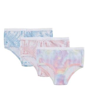 Memoi Big Kid's Printed Cotton Briefs 3 Pack - White