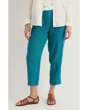 Seasalt Cornwall Saltings Cropped Linen Pants - Blue