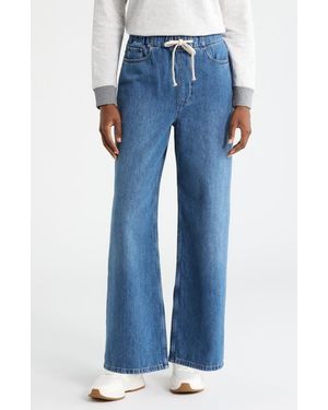 Marine Layer Ella Wide Leg Denim Pants - Blue