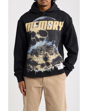 Memory Lane La Reaper Oversized Cotton Graphic Hoodie - Black