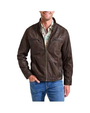 Tommy Bahama Highland Rocker Leather Jacket - Black