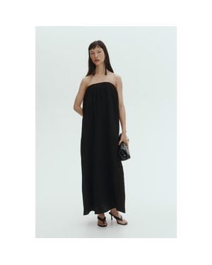 H&M Crinkled Bandeau Dress - Black