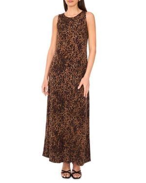 Vince Camuto Animal Print Knit Maxi Dress - Brown
