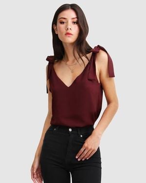 Belle & Bloom Feel For You V-Neck Top - Red