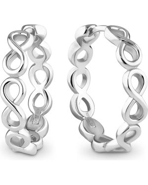 DEVATA Infinity Hoop Earrings - White