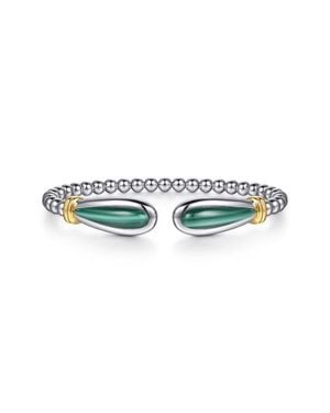 Gabriel & Co. Bujukan Malachite & 14K Beaded Sterling Bangle Bracelet - Multicolor
