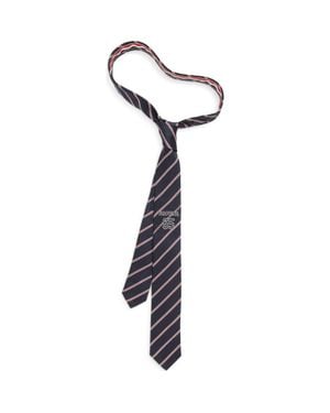 Thom Browne Jacquard Browne 65 Stripe Silk Tie - White