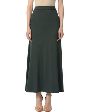 Kimi + Kai Waist Ruched Maxi Skirt - Green