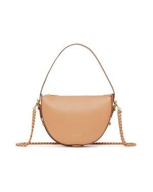 Senreve Mini Fortuna Smooth Leather Convertible Crescent Shoulder Bag - Natural