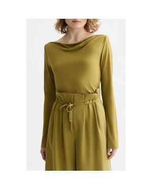 Scotch & Soda Drapey Long Sleeve Jersey Top - Green