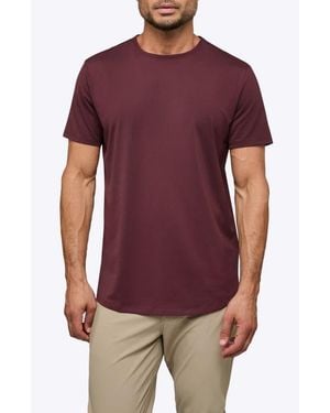 Cuts Ao Curve Hem Cotton Blend T-Shirt - Purple