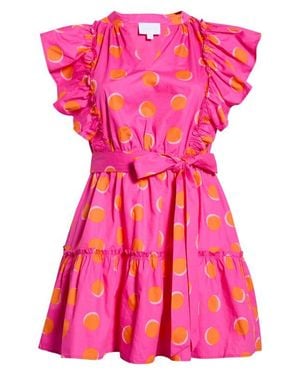 Sugarlips Kress Floral Domis Cotton Shift Minidress - Pink