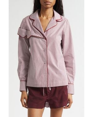 Monse Deconstructed Pajama Top - Red