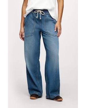 nuuds Wide Leg Drawstring Jeans - Blue