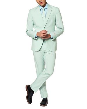 Opposuits Magic Mint Pastel Slim Fit Two-Piece Suit & Tie Set - Green
