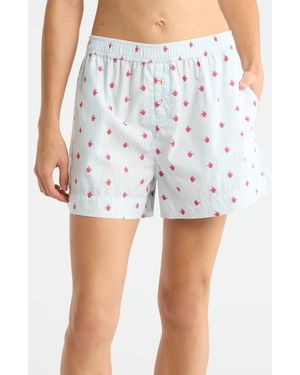 Open Edit Oversize Boyfriend Boxer Shorts - Blue