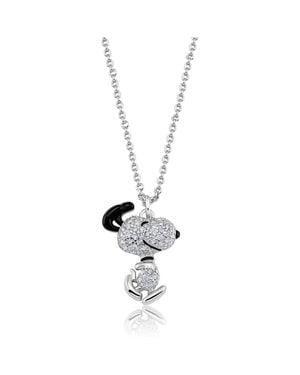 Crislu X Peanuts Dancing Snoopy Pendant Necklace - Metallic