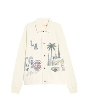 Honor The Gift All Over La Cotton Fleece Coach's Jacket - White