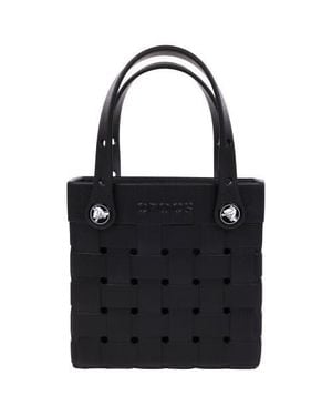 Crocs™ Small Woven Style Crossbody Tote With Top Handles And Removeable Crossbody Strap - Black