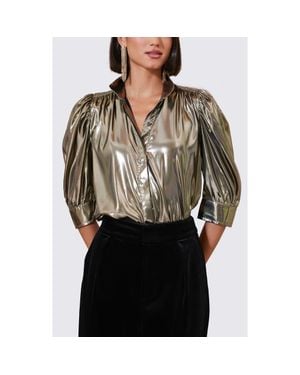 Bishop + Young Cate Ruched Sleeve Top - Black
