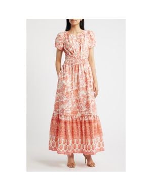Cece Floral Print Maxi Dress - Red