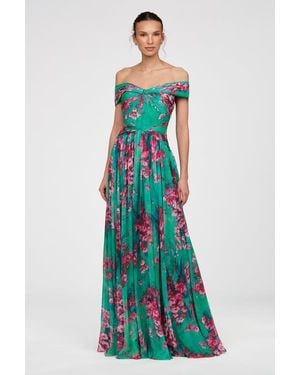 THEIA Sabina Chiffon Gown - White