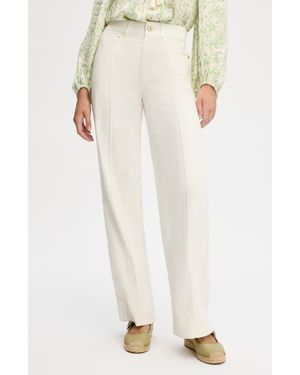 Sam Edelman Pintuck Wide Leg Trouser Jeans - White