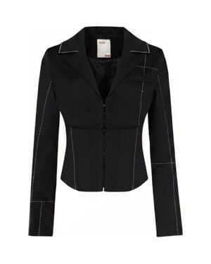 Pcfg Free Heaven Stitch Detail Corset Blazer - Black