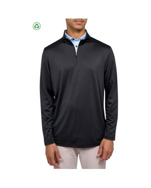 Con.struct Regular Fit Melange Recycled Performance Quarter Zip - Blue