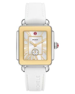 Michele Deco Sport Mid Two-Tone Silicone Strap Watch, 29Mm X 31Mm - Metallic