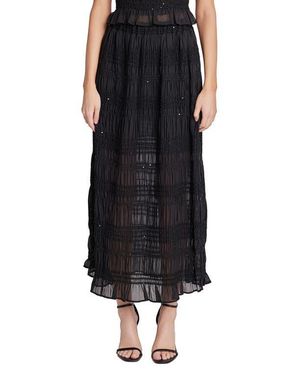 Endless Rose Sequin Embellished Chiffon Maxi Skirt - Black