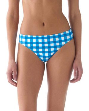 Kate Spade Gingham High Cut Bikini Swim Bottom Swimsuit - Blue