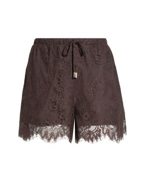 KITTENISH Asymmetric Lace Skort - Brown