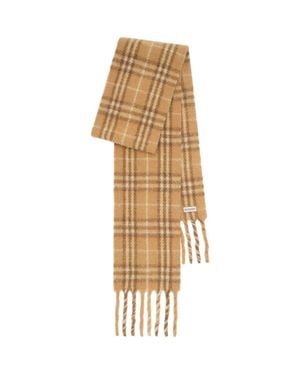 Burberry Narrow Check Alpaca Wool Blend Scarf - Metallic